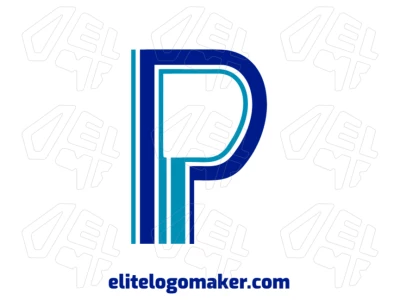 Una ilustración corporativa de la letra "P", estilo letra inicial, ideal para un logotipo de negocios con un toque premium.