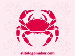 Customizable logo in the shape of a crab with creative design and symmetric style.