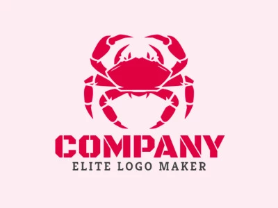 Customizable logo in the shape of a crab with creative design and symmetric style.