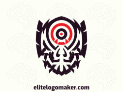 Logo with creative design, forming a cranium with abstract style and customizable colors.