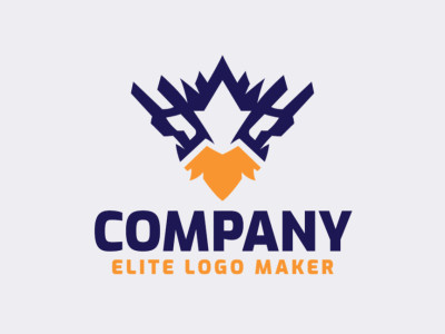 Logotipo customizável com a forma de um pássaro louco com design criativo e estilo abstrato.