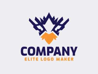 Logotipo personalizable en forma de un pájaro loco con diseño creativo y estilo abstracto.