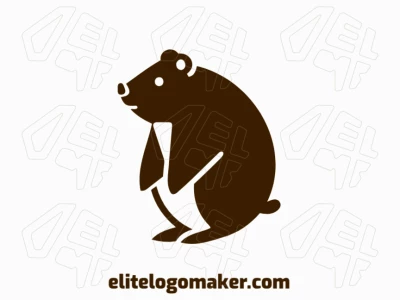 Um logotipo minimalista com uma capivara maluca, projetado para ser notável com sua expressão divertida e linhas limpas e simples.