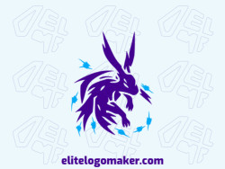 Ideal logo for different businesses in the shape of a crazy rabbit with an abstract style.