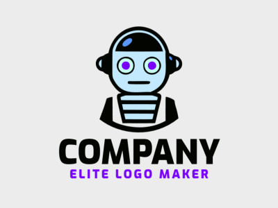 Simple logo in the shape of a crazy robot with creative design.