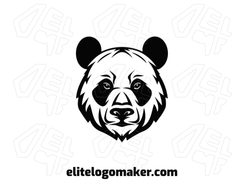 A creative and abstract illustration of a panda bear in a symmetrical design, perfect to generate your unique logo.