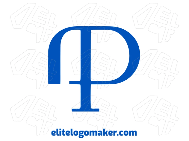 Un diseño creativo y personalizable de la letra "P" en estilo de letra inicial, perfecto como plantilla de logotipo para tu marca.