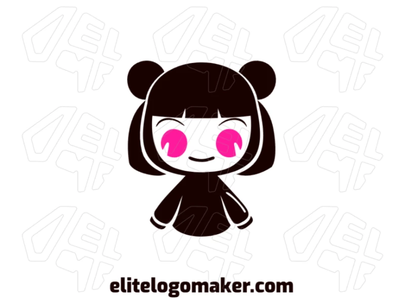 A creative and minimalist illustration of a girl, designed in a simple style for a quick and unique logo creation.