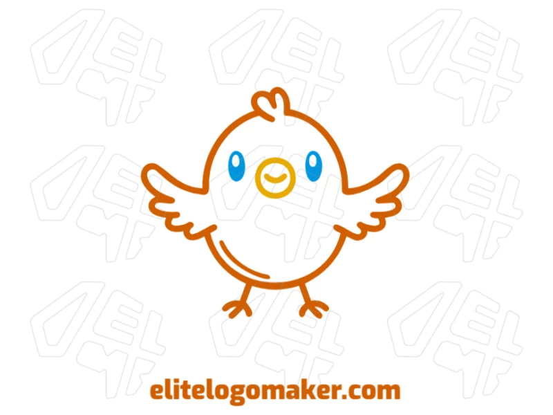 Beautiful and playful logo in a children's style, featuring a creative bird with an artistic design.