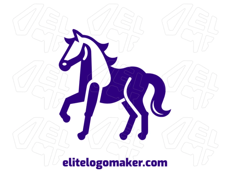 Un diseño creativo de caballo azul, con estilo animal que da vida a una composición de logotipo dinámica y bonita.
