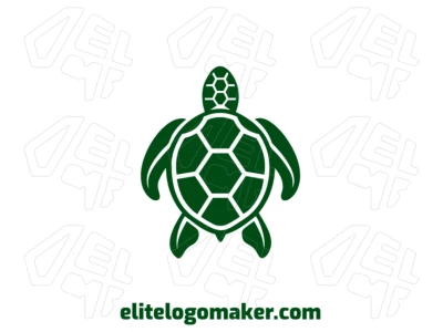 A creative concept of a green turtle with a symmetric design, perfect for creating a unique and professional business logo.