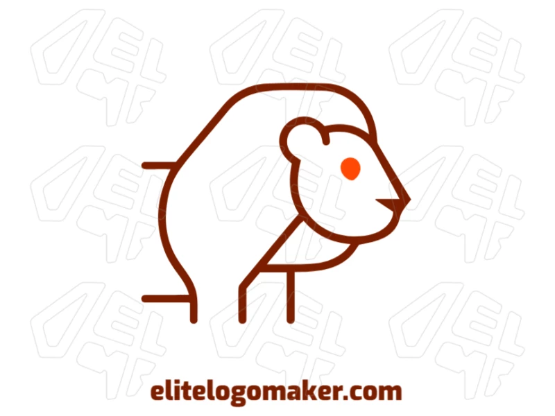 A distinguished, creative design of a lion's head in monoline style, offering a customizable logo option for your brand.