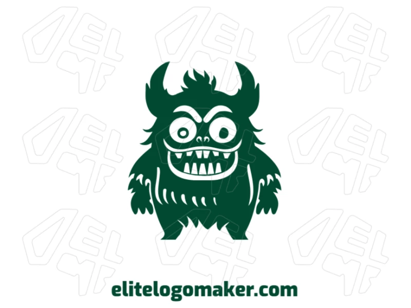 Uma ilustração criativa de um monstro verde, perfeita para mostrar o conceito de sua marca de maneira única.