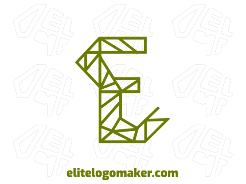 A creative idea of the letter "E" in a mosaic style, offering a unique and fully customizable logo design.