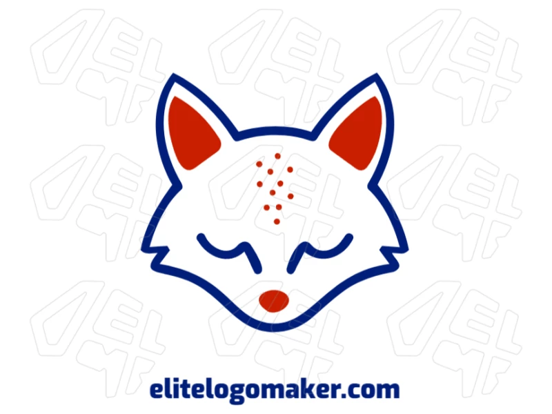 Uma ilustração criativa de uma raposa azul no estilo simétrico, projetada para gerar um conceito de logotipo único e elegante.