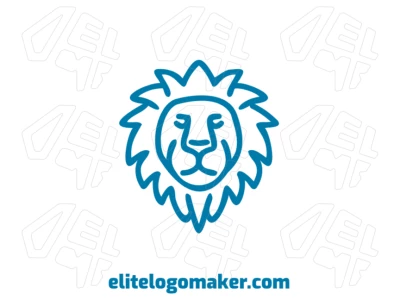 Uma ilustração criativa de uma cabeça de leão azul em um estilo único, inspiradora e perfeita para a criação de um logotipo impactante.