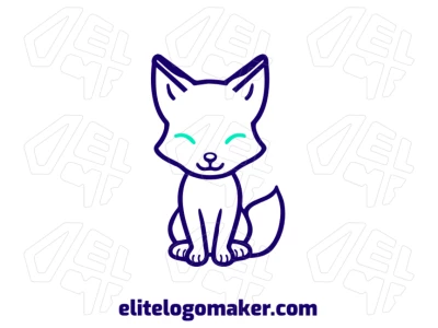 Logotipo luxuoso monoline com uma ilustração criativa de um gato e design simétrico, criado para um visual elegante e refinado.