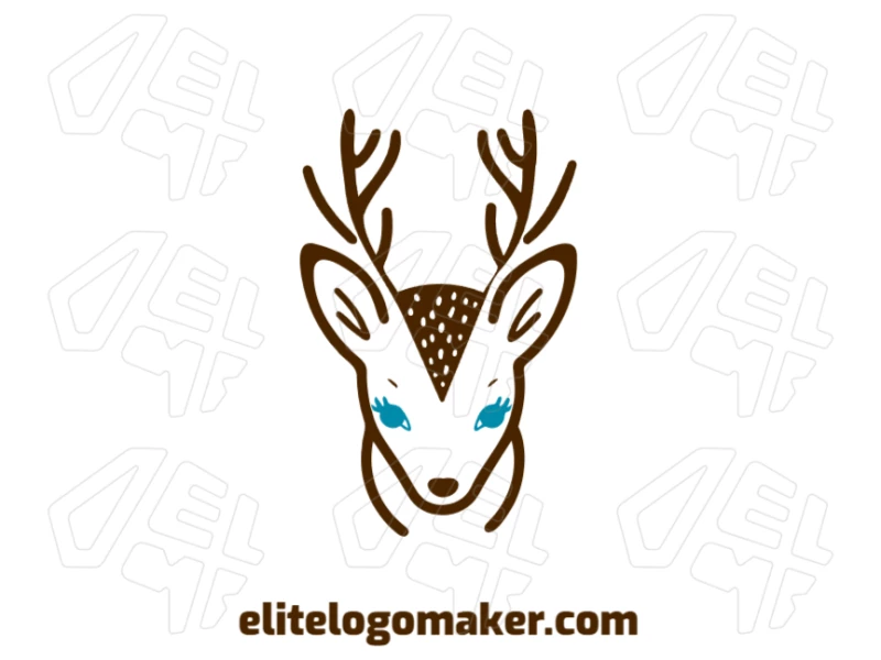 Una ilustración creativa de un ciervo con detalles abstractos en estilo simétrico, ideal para logotipo de empresa.
