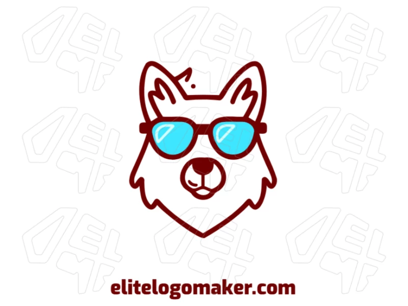 A business logo featuring a creative illustration of a dog wearing glasses, designed in a fun and imaginative style for a unique brand identity.