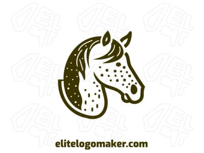 Uma ilustração criativa de um cavalo com design artístico, elaborado em estilo artesanal, perfeito para um logotipo único.
