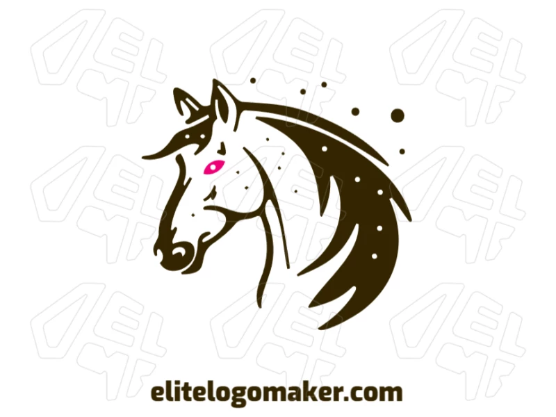Um logotipo distinto com uma ilustração criativa de um cavalo magnífico em estilo abstrato, perfeito para uma identidade de marca atemporal e elegante.