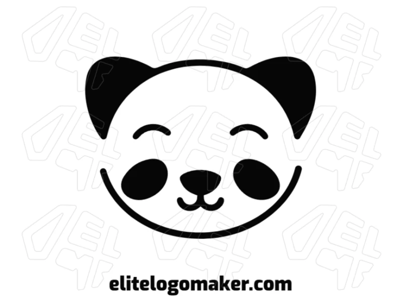 A creative logo featuring a symmetrical illustration of a panda bear head in vector format, combining precision and artistic balance for a striking design.
