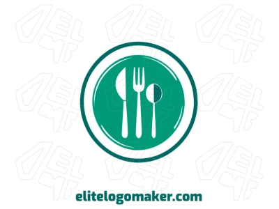 A creative logo design featuring a creative illustration of a spoon, fork, and knife in a pictorial style, perfect for quickly creating your own logo.