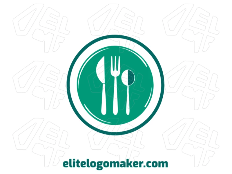 A creative logo design featuring a creative illustration of a spoon, fork, and knife in a pictorial style, perfect for quickly creating your own logo.