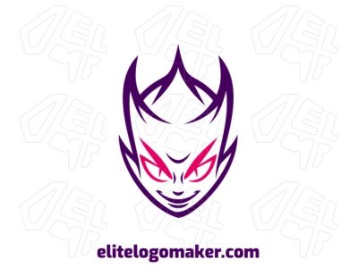 Uma ilustração criativa de uma cabeça de vampiro em estilo simétrico, perfeita para um logotipo barato com um conceito único e ousado.