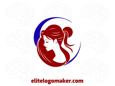 Uma ilustração criativa de uma mulher com design customizável, oferecendo um conceito excelente e abstrato para sua identidade de marca.
