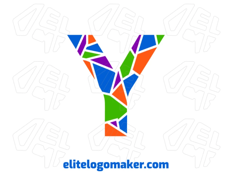 Customizable creative illustration of the letter "Y" in a mosaic style, perfect for personalized logo designs.