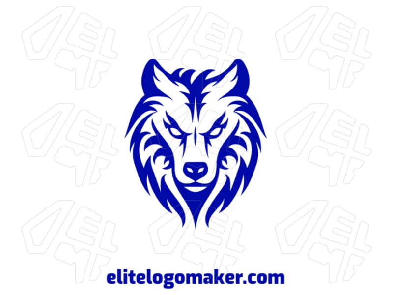 Uma imagem criativa e notável de um lobo azul com arquivo vetorial, projetada em estilo abstrato para um logotipo único e marcante.