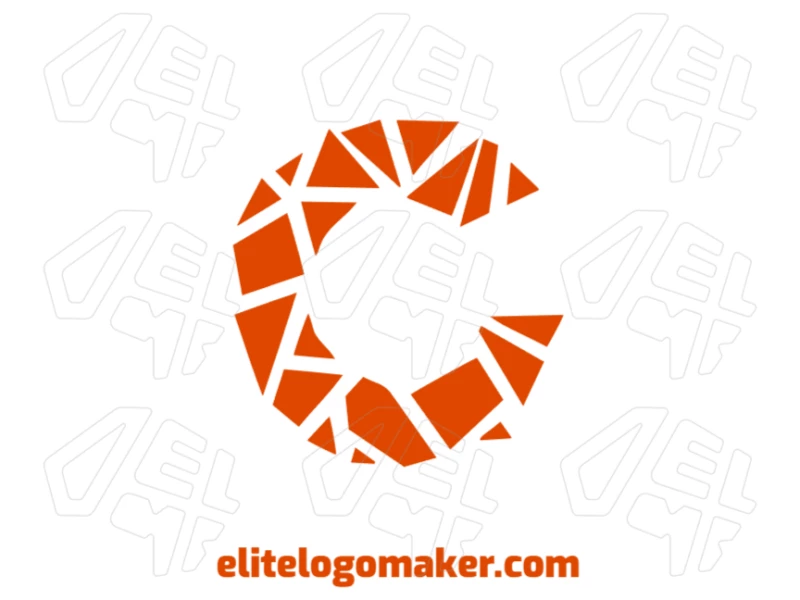 Logotipo personalizable de estilo mosaico con una imagen creativa de la letra "C", diseñado con patrones intrincados para una identidad visual única y moderna.