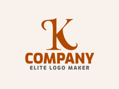 Um design de logo de letra inicial inovador apresentando uma forma única de 'K', com um toque de sofisticação em tons marrons quentes.