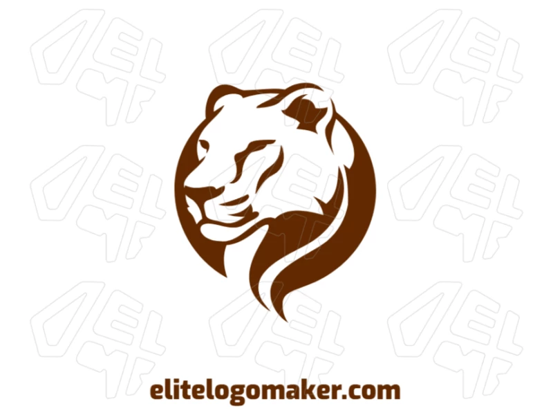 Una ilustración creativa y bonita de una leona con diseño abstracto, ideal para el logotipo de su empresa a un precio asequible.