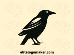 Create an ideal logo for your business in the shape of a crow with abstract style and customizable colors.