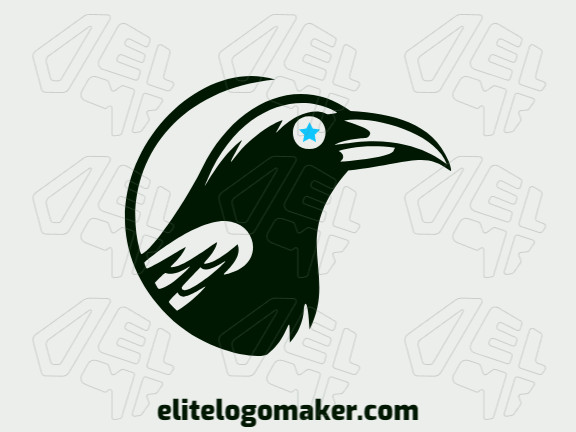 Crow Logo Black and White Vector Stock Vector - Illustration of element,  haunt: 96651713