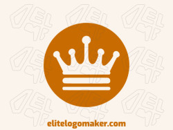 Create a vector logo for your company in the shape of a crown with a minimalist style, the color used was dark yellow.