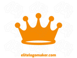 A sophisticated logo in the shape of a crown with a sleek minimalist style, featuring a captivating orange color palette.