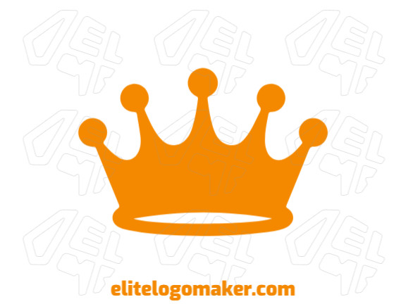 Um logotipo profissional em forma de uma coroa com um estilo minimalista, a cor utilizada foi laranja.