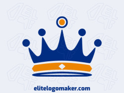 Customizable logo in the shape of a crown with creative design and minimalist style.