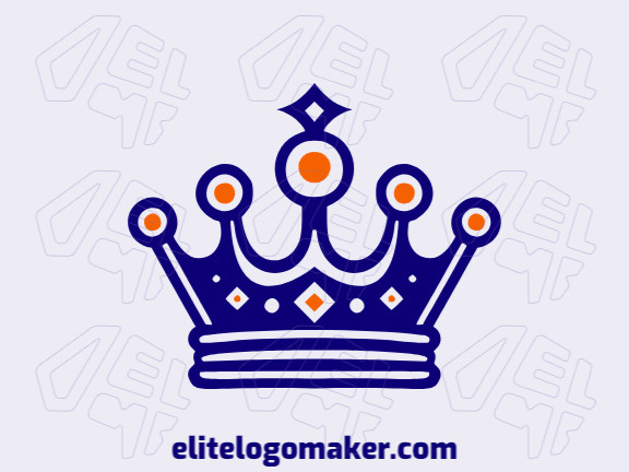 Memorable logo in the shape of a crown with symmetric style, and customizable colors.