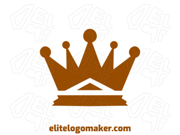 Logo is available for sale in the shape of a crown with a symmetric design and dark yellow color.