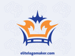 Logo in the shape of a crown with blue and orange colors, this logo is ideal for different business areas.