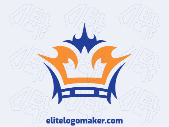 Logo in the shape of a crown with blue and orange colors, this logo is ideal for different business areas.