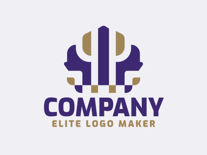 Logotipo personalizable en forma de una corona, con diseño creativo y estilo simétrico.