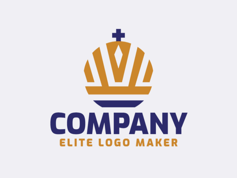 Crea un logotipo ideal para tu negocio en forma de una corona, con un estilo abstracto y colores personalizables.