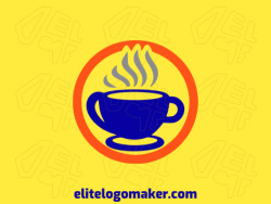 Logo with creative design, forming a cup with abstract style and customizable colors.
