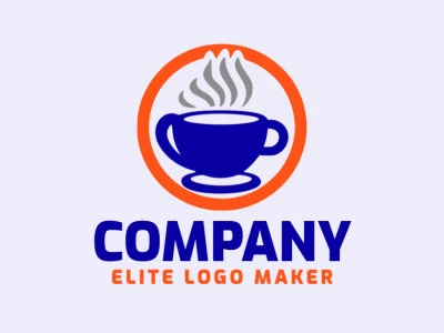 Logotipo con diseño creativo, formando una taza con estilo abstracto y colores personalizables.