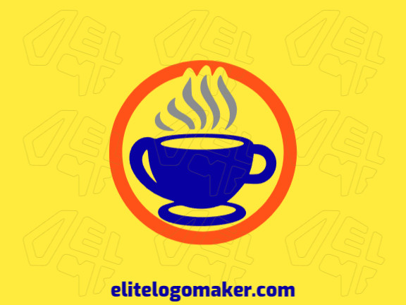 Logotipo com design criativo formando uma xícara com estilo abstrato e cores customizáveis.